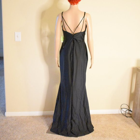 NWT- Sexy Black Long  Dress - Picture 4 of 16